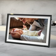 Nixplay Digital Touch Screen Picture Frame - 15.6” Photo Frame, Connecting Families & Friends (Black/White Matte)