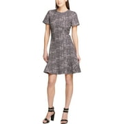 DKNY Womens Seamed Short Sleeve Scuba Dress Black 4