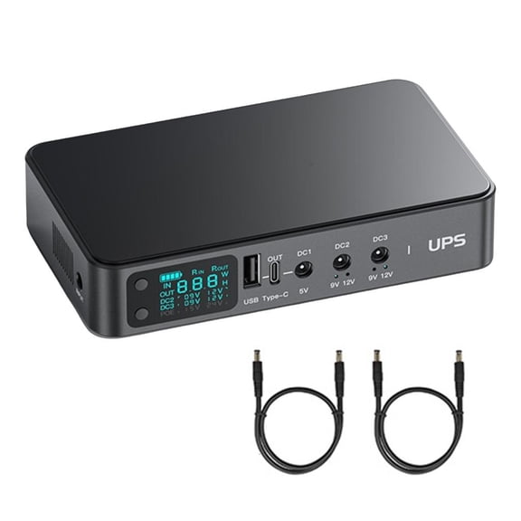 Yammee 9000mAh/10400mAh/18000mAh 12V 9V 5V 5.5x2.1mm UPS Power Supply Digital Display