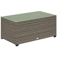 thumbnail image 1 of Outsunny Table Basse d'Extérieur en Osier, Table de Patio à Dessus en Verre, Gris Foncé, 1 of 10