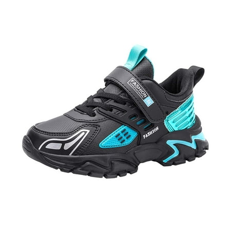 eileial Kids Canvas Shoes for Boys Girls Toddler Toddler Sneakers Storybook Casual Walking Shoes Blue 13.5-14 Years