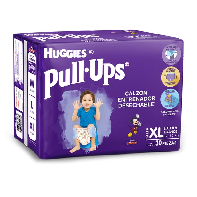 Calzón entrenador Huggies Pull-Ups talla extra grande niño 30 pzas