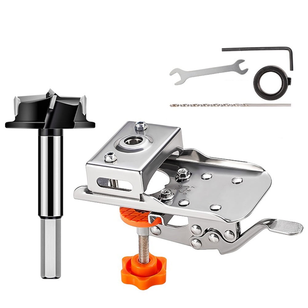 35Mm Concealed Hinge Drilling Jig Bits Woodworking Hole Drilling Guide Locator 1Set