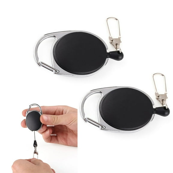 ROSENICE Retractable Keychain with Steel Cable and Zinc Alloy Material for Keys Hanging with Belt Clip and