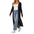 thumbnail image 4 of DIOAZUD Women's Plus Size Ribbed Knit Cardigan Extra Long Open Front Long Sleeve Floor Length Cardigan Sweater Soft Lightweight, 4 of 8
