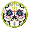 Club Pack of 96 Skelebration Day of the Dead Skull Close-Up Lunch Plates 7"