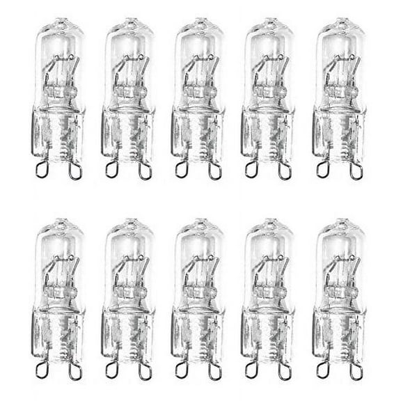 Anyray® A1718Y (10)-lamps 40 Watt G9 40W 120 Volt Clear Halogen T4 40Watts G9 bulb Looped Pins