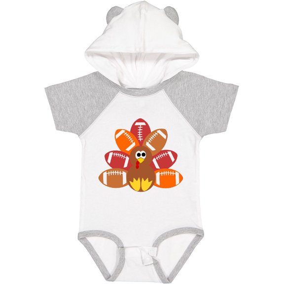 Inktastic Thanksgiving Cute Football Turkey Boys or Girls Baby Bodysuit