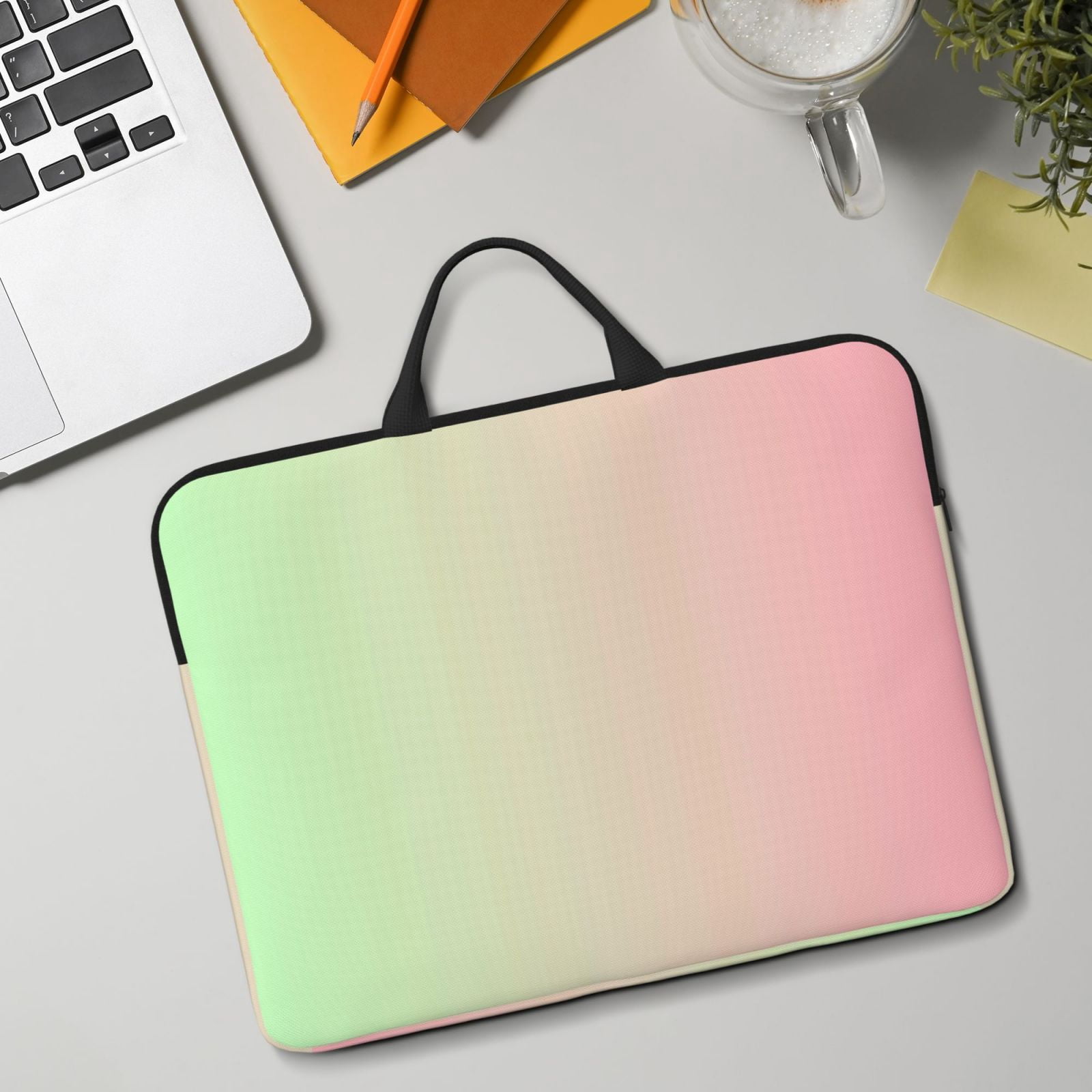 Laptop Sleeve Bag For Women Men 14inch Waterproof Durable Protective Computer Carrying Cover Handle Laptop Case Bag Green Gradient