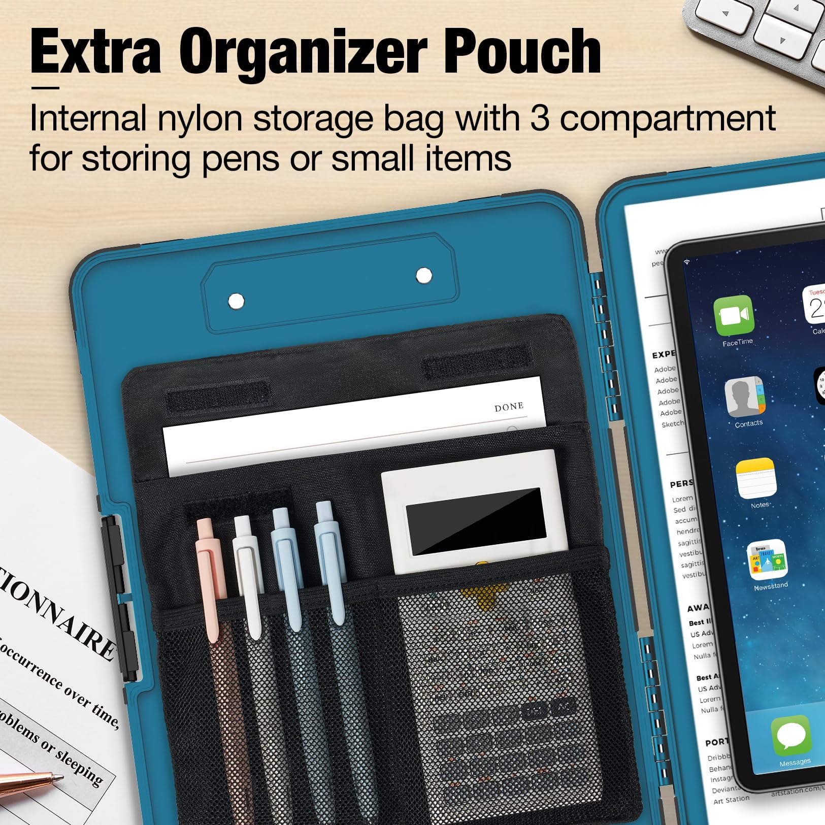 Toughest Clipboard With Storage  Internal Pen Pouch Included Letter/ A4 Size Shockproof Heavy Duty Plastic Clip Boards 8.5x11" High Capacity Clipboards Box Case For Contractor Trucker Driver
