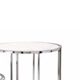 thumbnail image 3 of Benzara BM195427 Marble Inserted Side Tables with Aluminum Crossed Base, Silver & White - Set of 2, 3 of 3