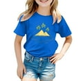 thumbnail image 1 of Chemises pour Filles Imprimé Manches Courtes Col Rond Vêtements d'Été Filles 6-7 Ans Mode Filles, 1 of 4