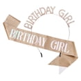 thumbnail image 1 of 1 juego de diadema de cumpleaños para mujer y niña, accesorios de feliz cumpleaños con diamantes de imitación, tono dorado rosa, 1 of 1