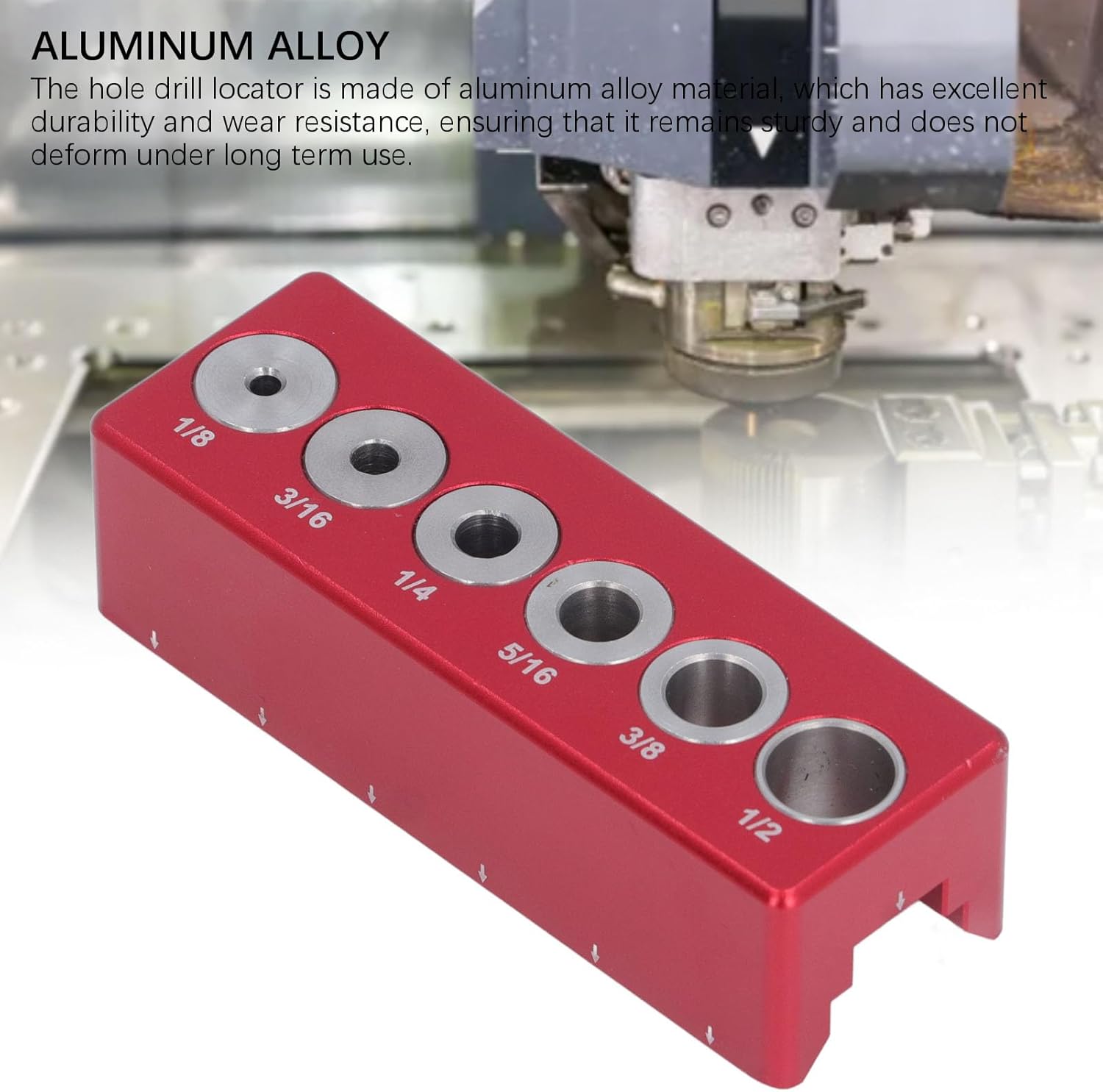 ABPETE Self Centering Doweling Jig Kit, 1/8in 3/16in 1/4in 5/16in 3/8in 1/2in Drill Jig Hole Drilling Locator for Straight Holes Biscuit Joiner Set, Round Dowel Drill Block Drilling