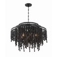 thumbnail image 4 of 6 Light Chandelier In Classic Style 26.5 Inches Wide By 21.25 Inches High-Matte Black Finish    -Traditional Installation Crystorama Lighting, 4 of 9