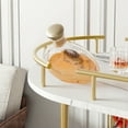 thumbnail image 4 of Garvee Bar Serving Cart, 3-Tier Storage Shelves, Wine Rack, Glass Holder, Golden & White, 4 of 9