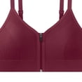 thumbnail image 4 of Nfurl Womens Zipper Front Closure Sports Bras Removable Pads Adjustable Strap Wireless Workout Bra High Impact Running Gym Yoga Bras Red,Free Size, 4 of 4