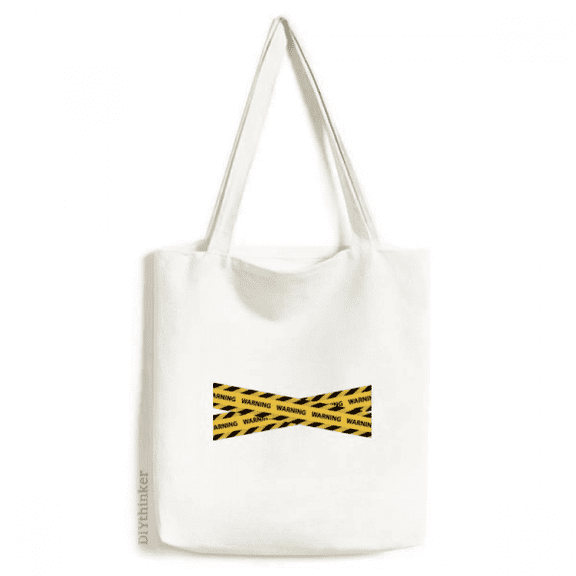 Logo Warning Art Deco Fashion Tote Canvas Bag Shopping Satchel Casual Handbag