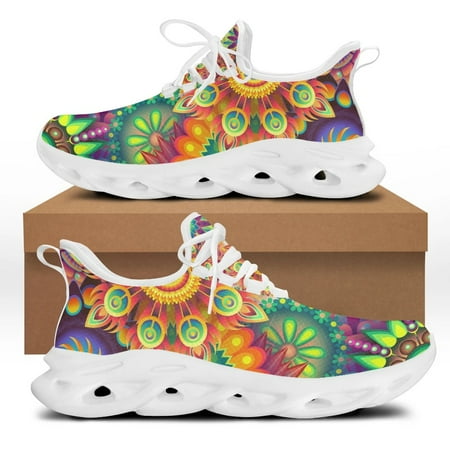 

Luxury Brand Bohemia Mandala Flower Print Flat Shoes for Women Breathable Soft Sneakers Leakers for Female 2022 Comfort Footwear