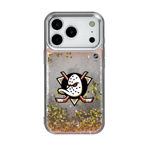 Anaheim Ducks Linen Logo iPhone Glitter Case