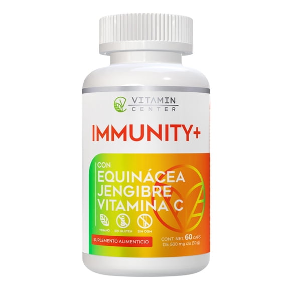 Immunity+ Equinacea Jengibre Vitamina C 60 capsulas Vitamin Center