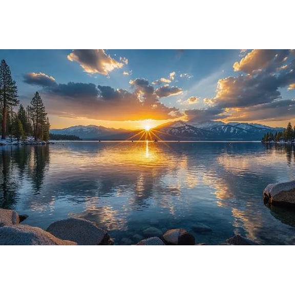 Puzzles Every Piece is Unique -Lake Tahoe-Pieces Fit Together Perfectly 500 Piece Wooden Jigsaw Puzzle with Hidden Images Gift