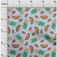 thumbnail image 2 of oneOone Polyester Spandex Dusty Blue Fabric Tropical Fruits With Chevron Craft Projects Decor Fabric Printed By The Yard 56 Inch Wide, 2 of 4