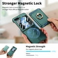 thumbnail image 3 of Dteck Built-in Screen Protector Case with Detachable Card Wallet for Samsung Galaxy Z Flip 6,Magnetic Leather+PC 2 in 1 Removable Card Slot Wallet Case Shockproof Mag Safe Ring Stand Cover,Green, 3 of 11