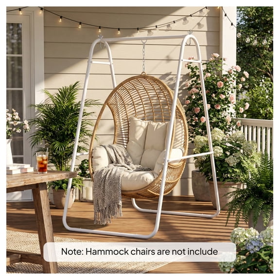 Hammock Chair Stand Heavy Duty 330 LBS Capacity - Steel A-Frame for Hanging Chairs, White