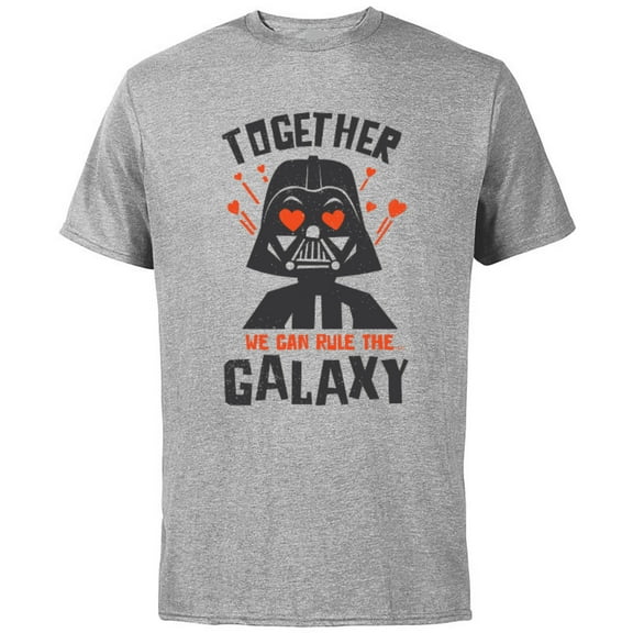 Star Wars Darth Vader Hearts Together We Can Rule The Galaxy - Short Sleeve Cotton T-Shirt for Adults - Customized-Athletic Heather