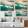 thumbnail image 4 of Designart "Aerial View Green Waves III" Coastal Framed Wall Art - Coastal Green Coastal Beach Entryway Framed Wall Art Print, 4 of 6