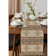 thumbnail image 2 of Brown Geometric Burlap Cotton Table Runner 18x72 Inches Long, Modern Ethnic Southwest Vintage Farmhouse Table Runners, Outdoor Dining Tablecloths Decor for Baby Shower/Party/Wedding, 2 of 6