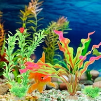 ROSENICE Aquatic Decoration Assorted Color Various Shapes 16Pcs Aquarium Plastic Plants Fish Tank Accessories