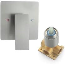 Single Function Shower Valve Wall Mount Shower Handle Valve Trim Kit Brass Single Handle Square Shower Mixer Valves Kit Rough-In Valves, Brushed Nickel$$Tools & Hardware Other