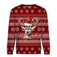 thumbnail image 3 of Aimik Hanes Mens Ugly Christmas Sweater Funny Ugly Christmas Sweatshirts Elk Santa Christmas Sweaters Novelty Xmas Holiday Pullover Tops, 3 of 4