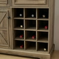 thumbnail image 6 of Coffee Bar Cabinet with Wine Rack, 40" W Farmhouse Wooden Accent Wine Bar Cabinet with Adjustable Shelves, Rustic Barn Door Buffet Sideboard Table for Living Room (Gray & Two Drawers), 6 of 9