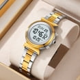 thumbnail image 4 of Digital Watch Womens Digital Analog Alarm Multifunctional Stainless Steel Strap Waterproof Chronograph Calendar Luminous for Men Women Southeast asia Daily Watch Birthday Adjustable Buckle, 4 of 9