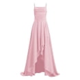 thumbnail image 5 of LNMQLPDBS Teen Girl Bridesmaid Dresses Girls Cute Spaghetti Strap Formal Wedding Party Flower Girl Dress Ruffle Hem A-line Party Pageant Gown, 5 of 9