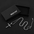 thumbnail image 6 of HZMAN Athletes Cross Necklace by Pendant Sports Stainless Steel Baseball and Baseball Bat Cross Necklace (Small Silver), 6 of 7