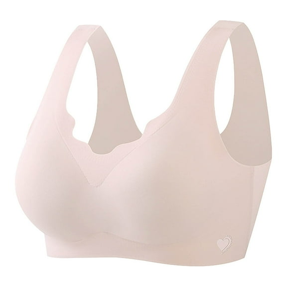 vigerkar Wide Strap Ladies Wireless Seamless No Underwire Sleep Bras for Women Full Coverage Everyday Wirefree Bra 2025 Pink, L