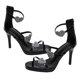 thumbnail image 4 of EeaseMX Sandalias de verano de tacón alto con incrustaciones de diamantes de imitación y cremallera trasera para mujer - Talla 39, 7,5 EE. UU., 5 Reino Unido, 38,5 UE (Negro), 4 of 7