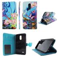 thumbnail image 1 of Pink Flower Butterfly Blue Wallet Folio Case for LG Stylo 3 LS777 Fashion Flip PU Leather Cover Card Cash Slots & Stand, 1 of 2