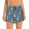 thumbnail image 2 of Pofeuu Goose with meadow flowers Print Women's Athletic Shorts Running Workout Shorts Tummy Control Quick Dry Gym Shorts with Pockets Double layer sports shorts-Large, 2 of 7