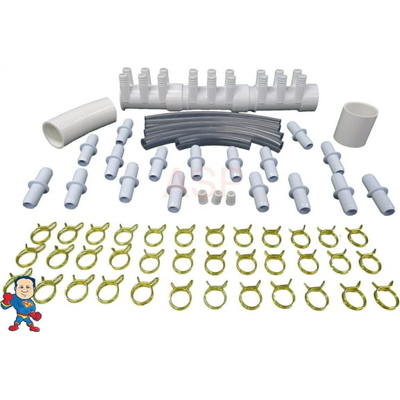 Manifold Hot Tub Spa Part 18 3/4" Outlets with Coupler Kit Video How to