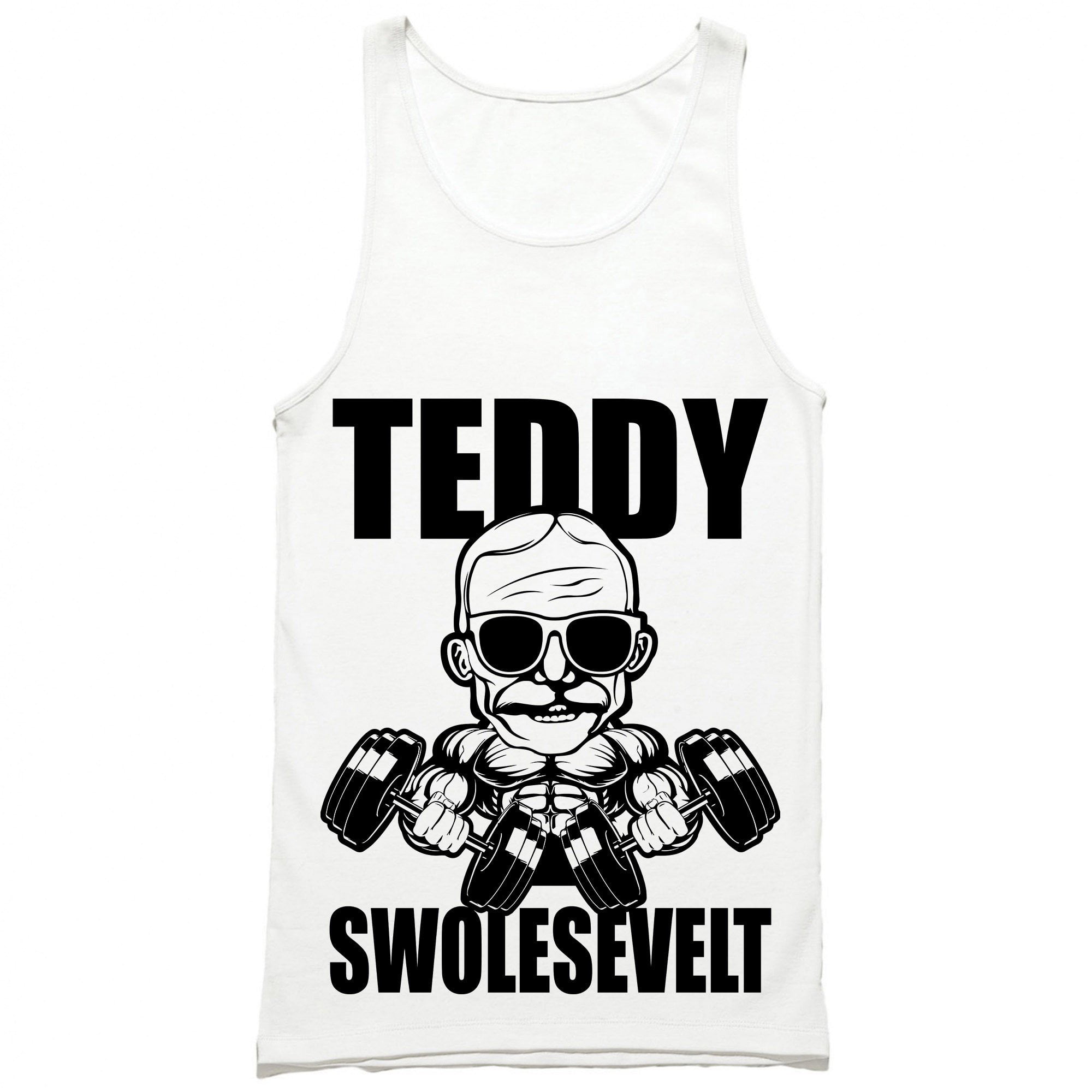 Teddy Swolesevelt Tank Top - Teddy Roosevelt Workout Shirt - Funny Gym Tank  Top 
