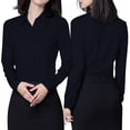 thumbnail image 5 of Women's Basic Long Sleeve Button Down Shirt Work Wear, 5 of 8