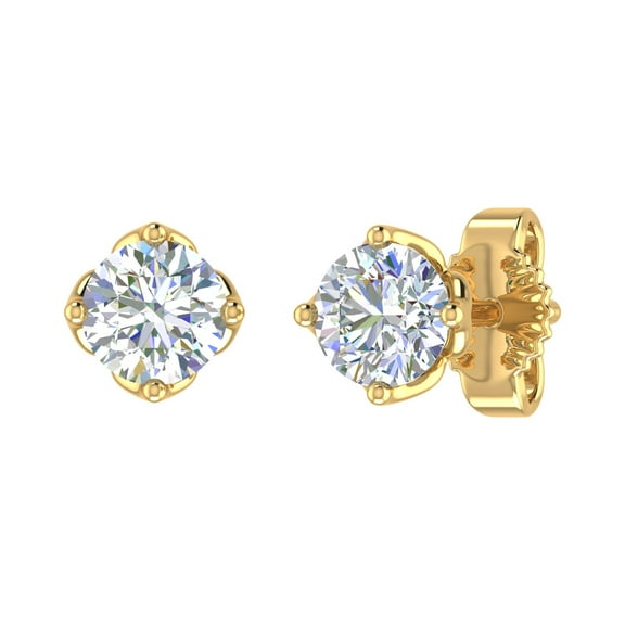 1/2 Carat Diamond Stud Earrings in 10K Yellow Gold