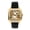 Gold Black, variant on Men's 32mm Iced Out Square Watch – Leather Band, Roman Numerals, Diamond Bezel – Luxury Hip Hop Style for Streetwear & Fashion - Silver Black Finish