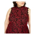 thumbnail image 3 of City Studio Womens Plus Floral Lace High Collar Cocktail Dress Red 20W, 3 of 4