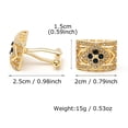 thumbnail image 2 of Gemelos de lujo chapados en oro para hombre con circonita negra, 2 of 3
